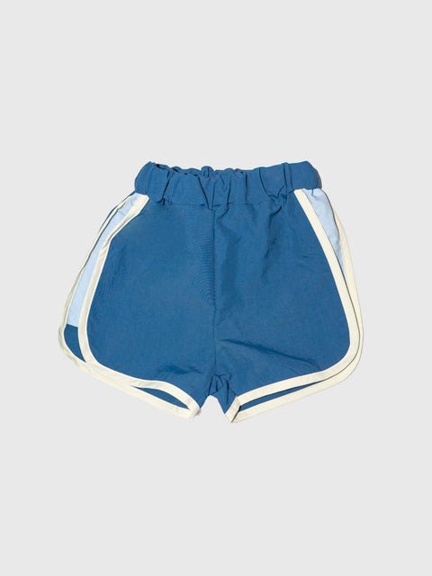 Paneled Track Shorts in Blue