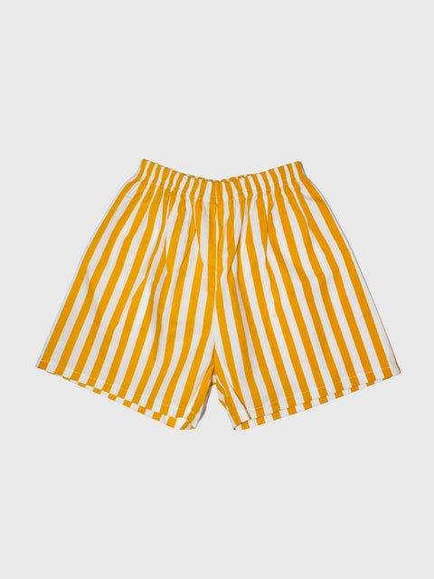 Stripe Poplin Shorts in Yellow