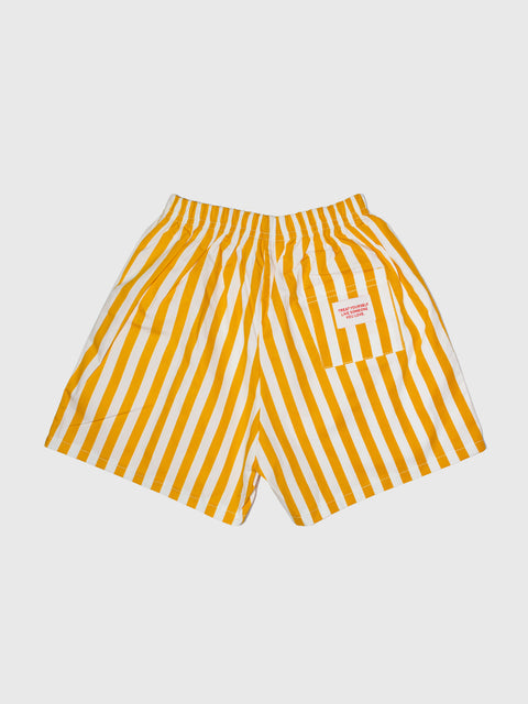 Stripe Poplin Shorts in Yellow