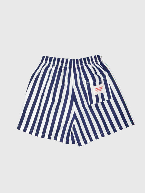 Stripe Poplin Shorts in Navy