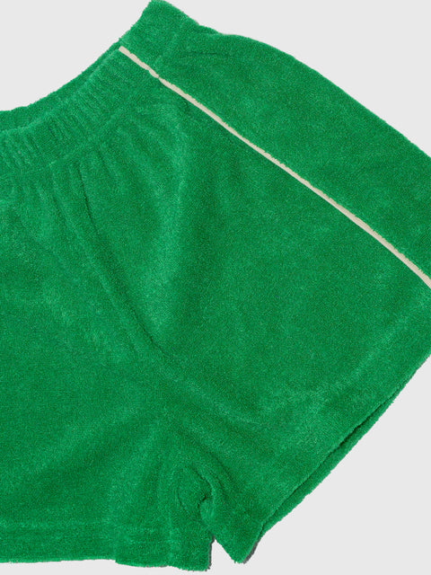 Terry Cloth Track Shorts in Green
