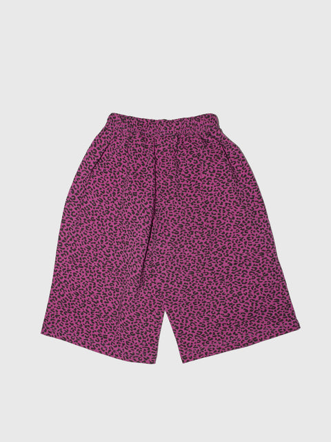 Leopard Print Cropped Pants in Purple