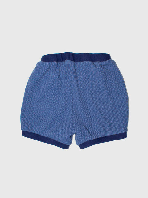 Waffle Knit Bubble Shorts in Navy