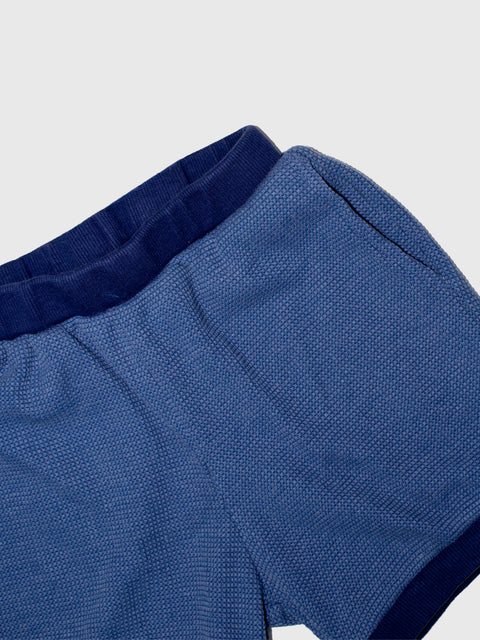 Waffle Knit Bubble Shorts in Navy