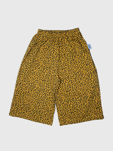 Leopard Print Cropped Pants in Mustard