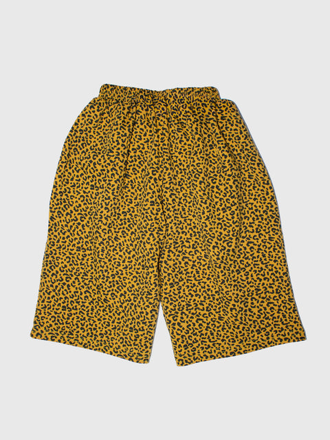 Leopard Print Cropped Pants in Mustard