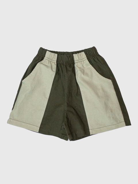 Colorblock Shorts in Khaki