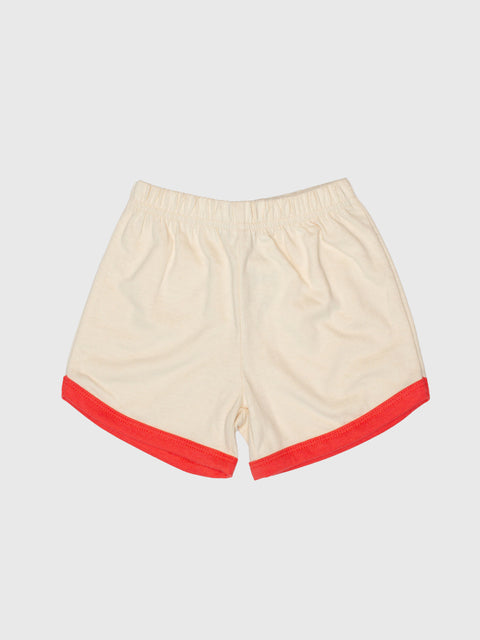 Retro Ringer Shorts in Cream/Red