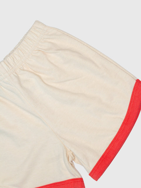 Retro Ringer Shorts in Cream/Red