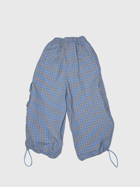 Lightweight Check Cargo Pants in Sky