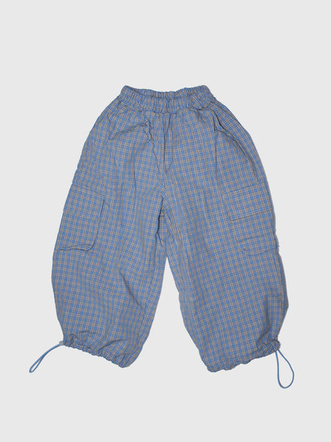 Lightweight Check Cargo Pants in Sky