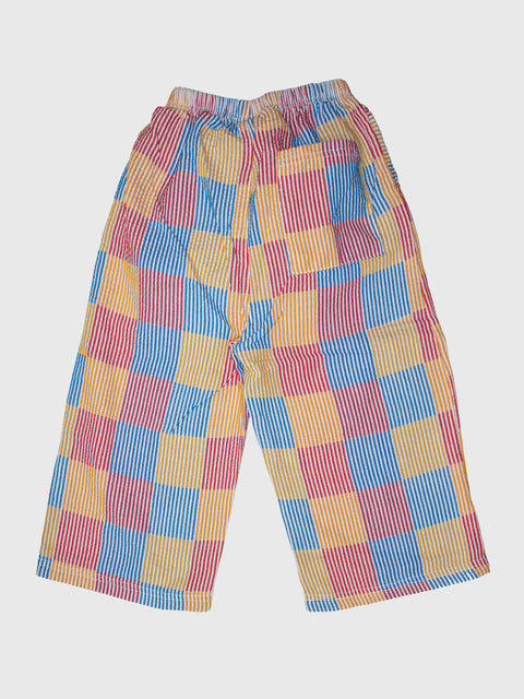Patch Pants in Red/Blue Multi
