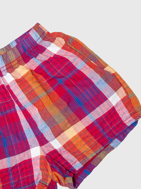 Madras Pull-On Shorts in Red