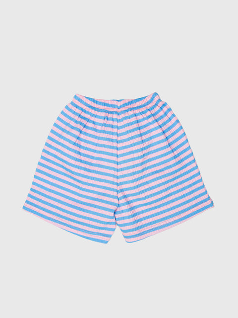 Ribbed Stripe Shorts in Blue