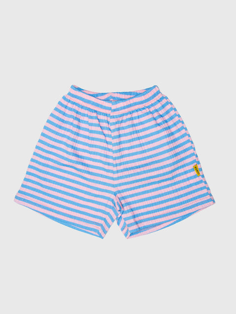 Ribbed Stripe Shorts in Blue