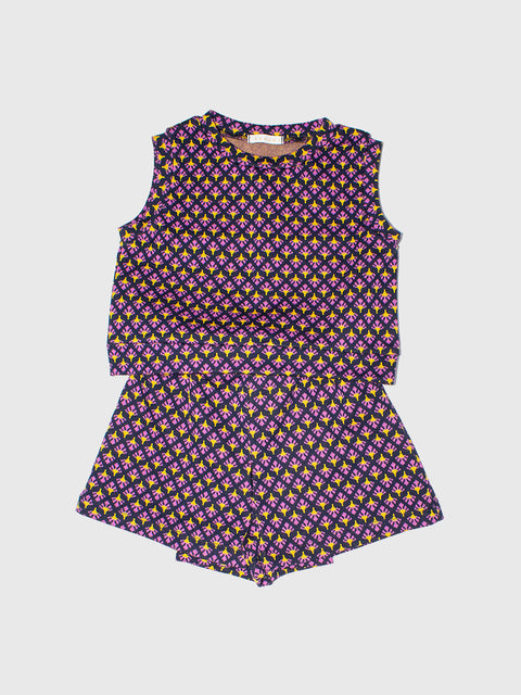 Geometric Shorts in Purple