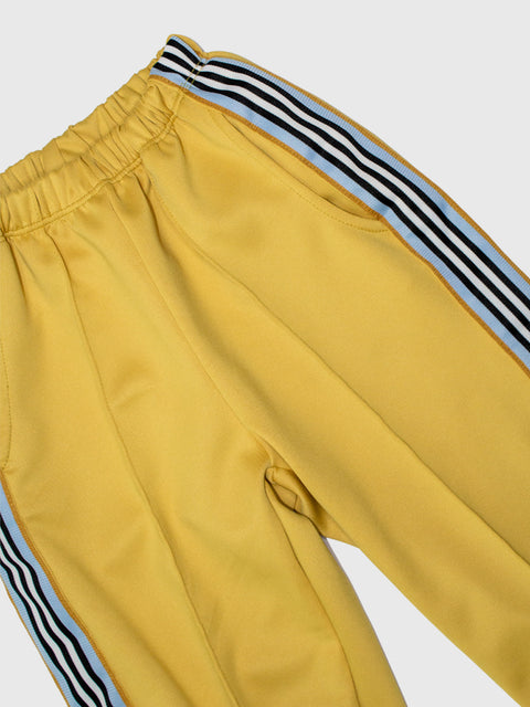 Relaxed Stripe Track Pants in Mustard