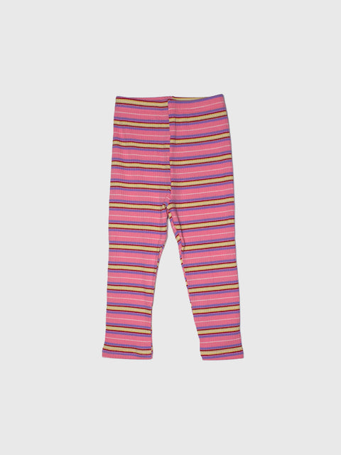 Striped Ribbed Pajamas Set in Pink Multi