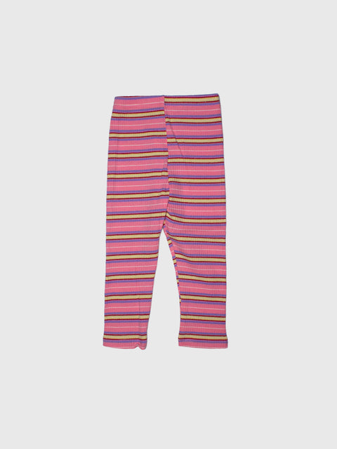 Striped Ribbed Pajamas Set in Pink Multi