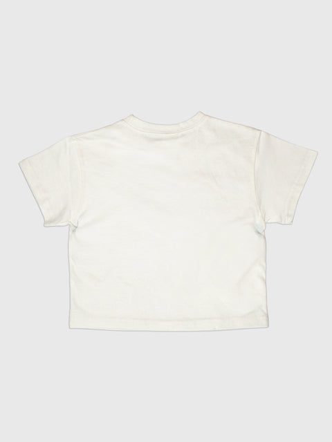 Boxy Denim Pocket Tee in White