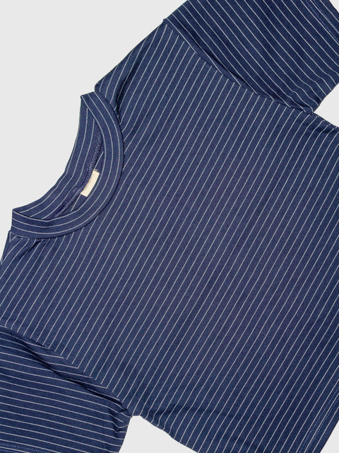 Fine Line Tee in Navy