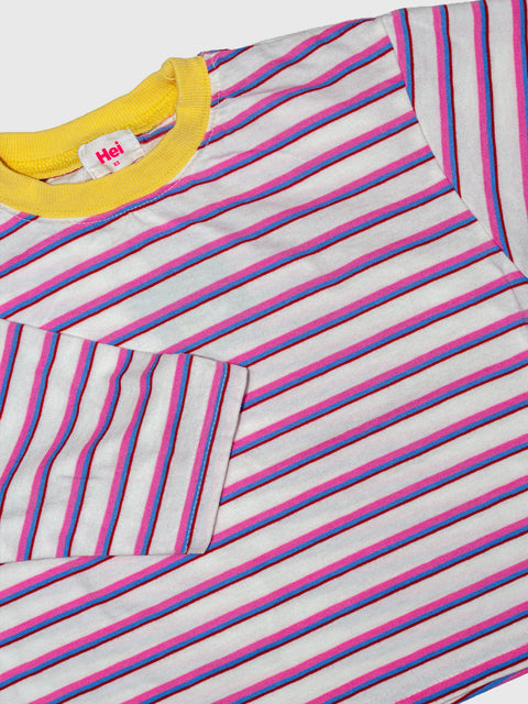 Retro Stripe Long Sleeve in Pink Multi