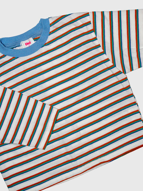 Retro Stripe Long Sleeve in Teal Multi