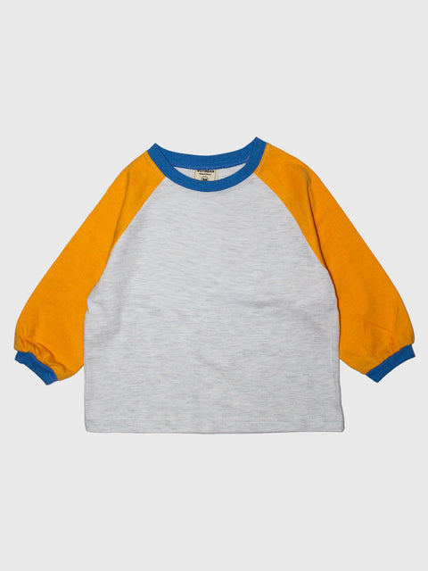 Raglan Baseball Shirt in Orange/Blue