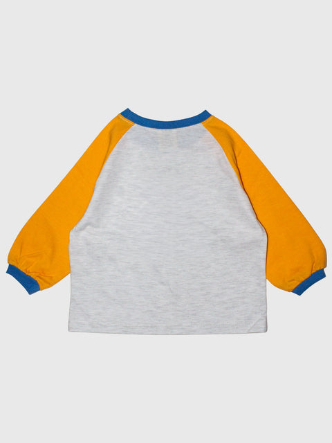 Raglan Baseball Shirt in Orange/Blue