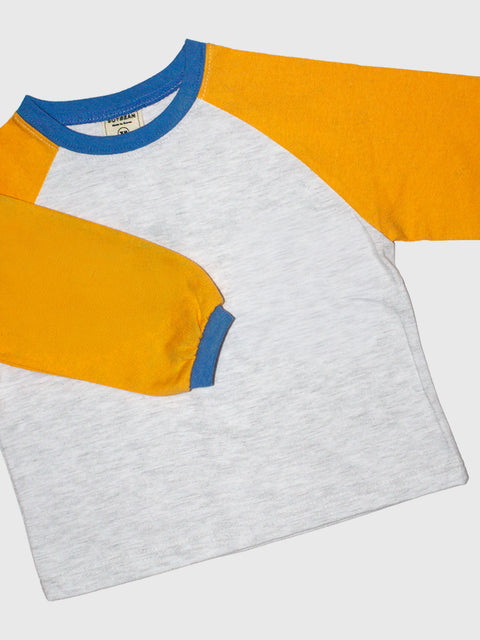 Raglan Baseball Shirt in Orange/Blue