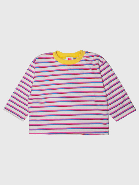 Retro Stripe Long Sleeve in Pink Multi