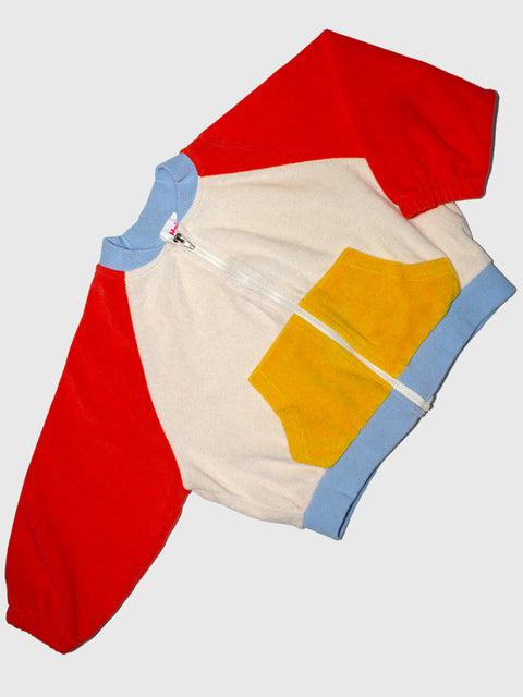 Colorblock Terry Zip Jacket in Primary