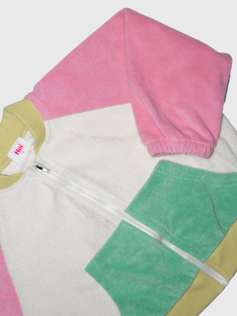 Colorblock Terry Zip Jacket in Pastel