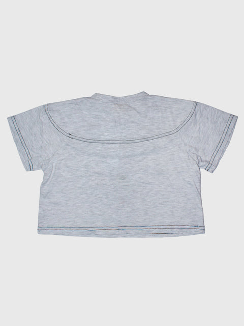 Stitch Boxy Tee in Heather Gray