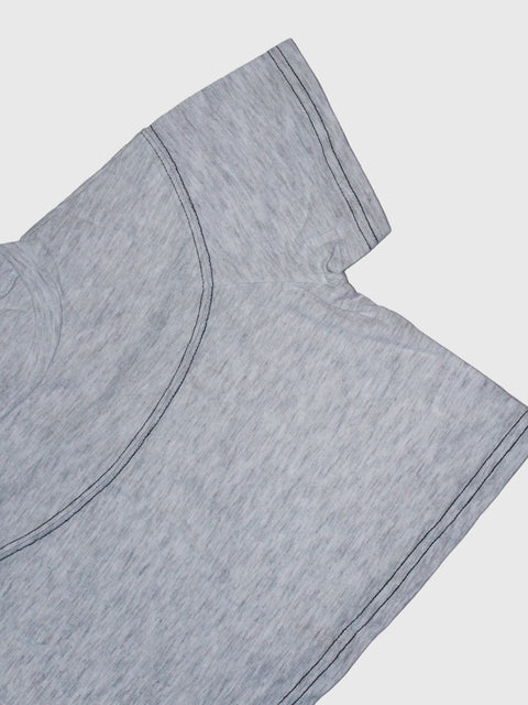 Stitch Boxy Tee in Heather Gray