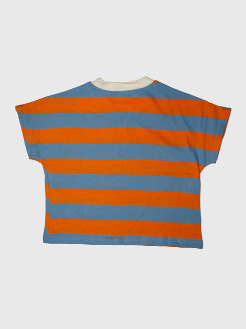 Stripe Tee in Orange/Sky