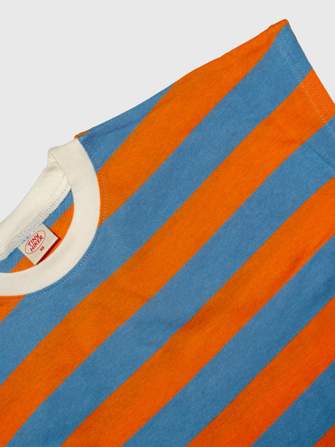 Stripe Tee in Orange/Sky