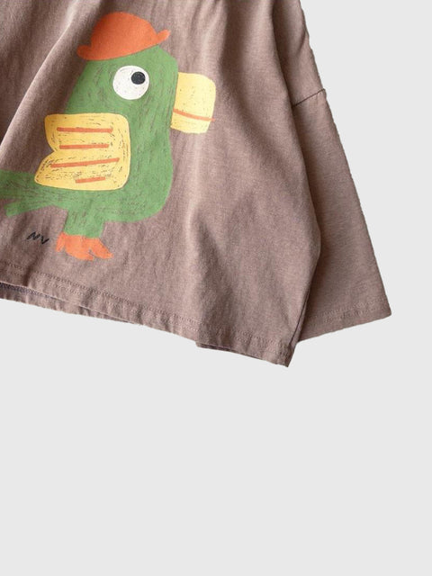 Long Sleeve Toucan Tee in Brown