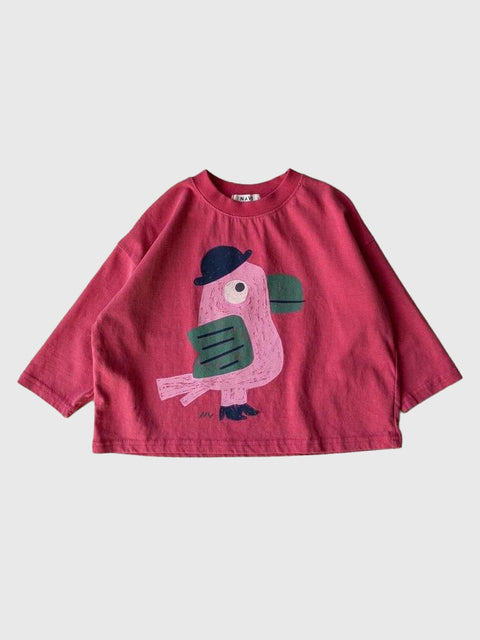 Long Sleeve Toucan Tee in Pink