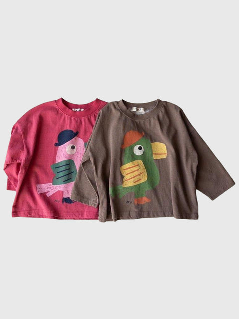 Long Sleeve Toucan Tee in Brown