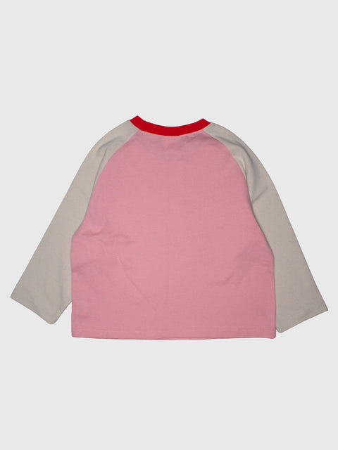 Raglan Tee in Pink/Red