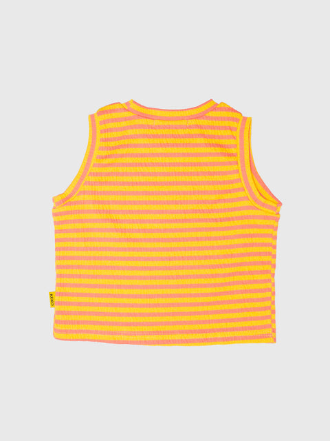 Ribbed Stripe Tank in Orange