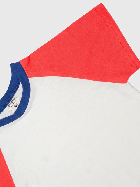 Raglan Baseball Tee in Red/Navy