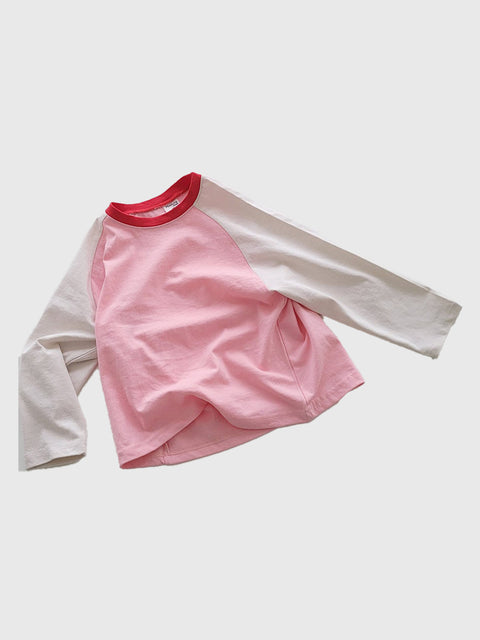 Raglan Tee in Pink/Red