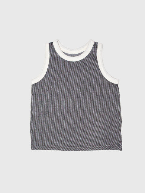 Ribbed Tank in Charcoal