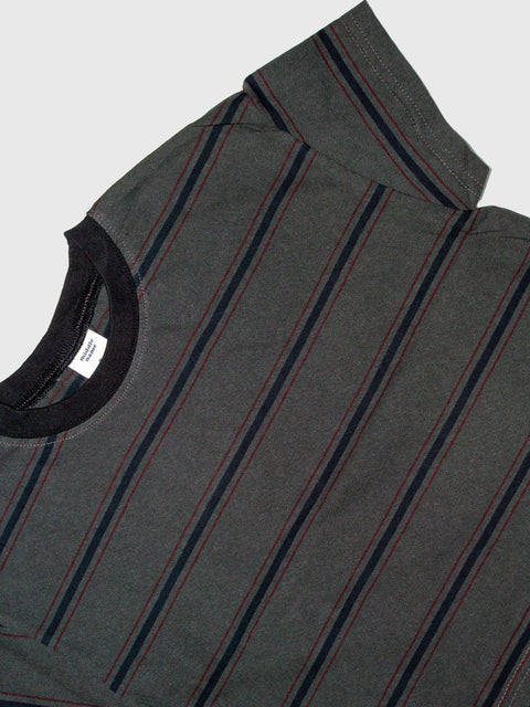 Pigment Striped Boxy Tee in Washed Black
