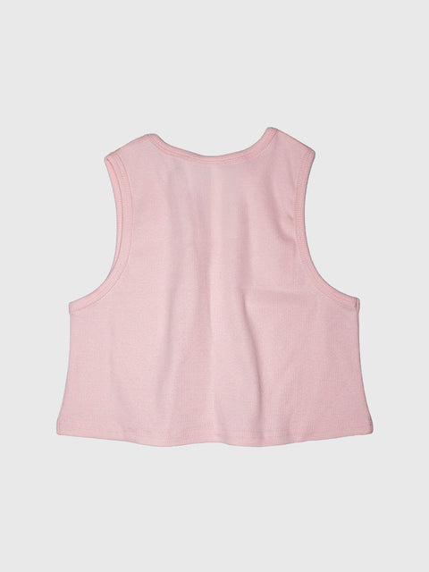 Ribbed Boxy Tank in Pink