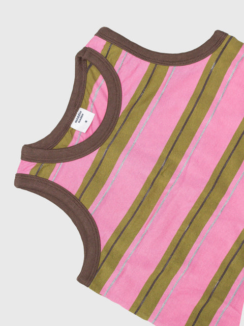 Striped Tank in Pink/Brown Multi