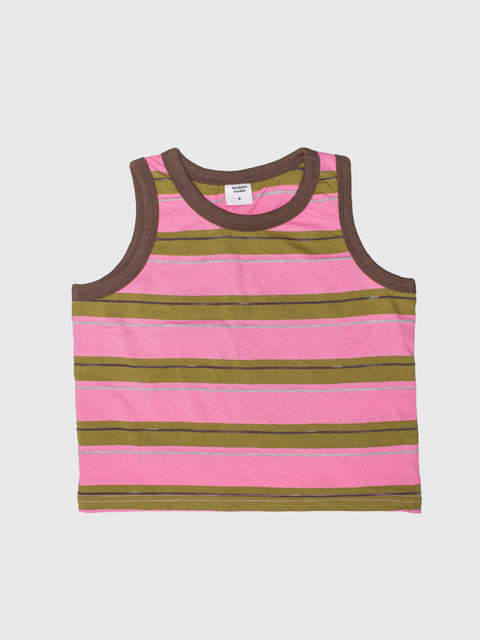 Striped Tank in Pink/Brown Multi