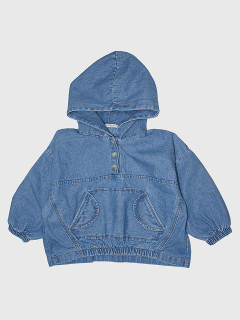Front Pocket Anorak in Denim